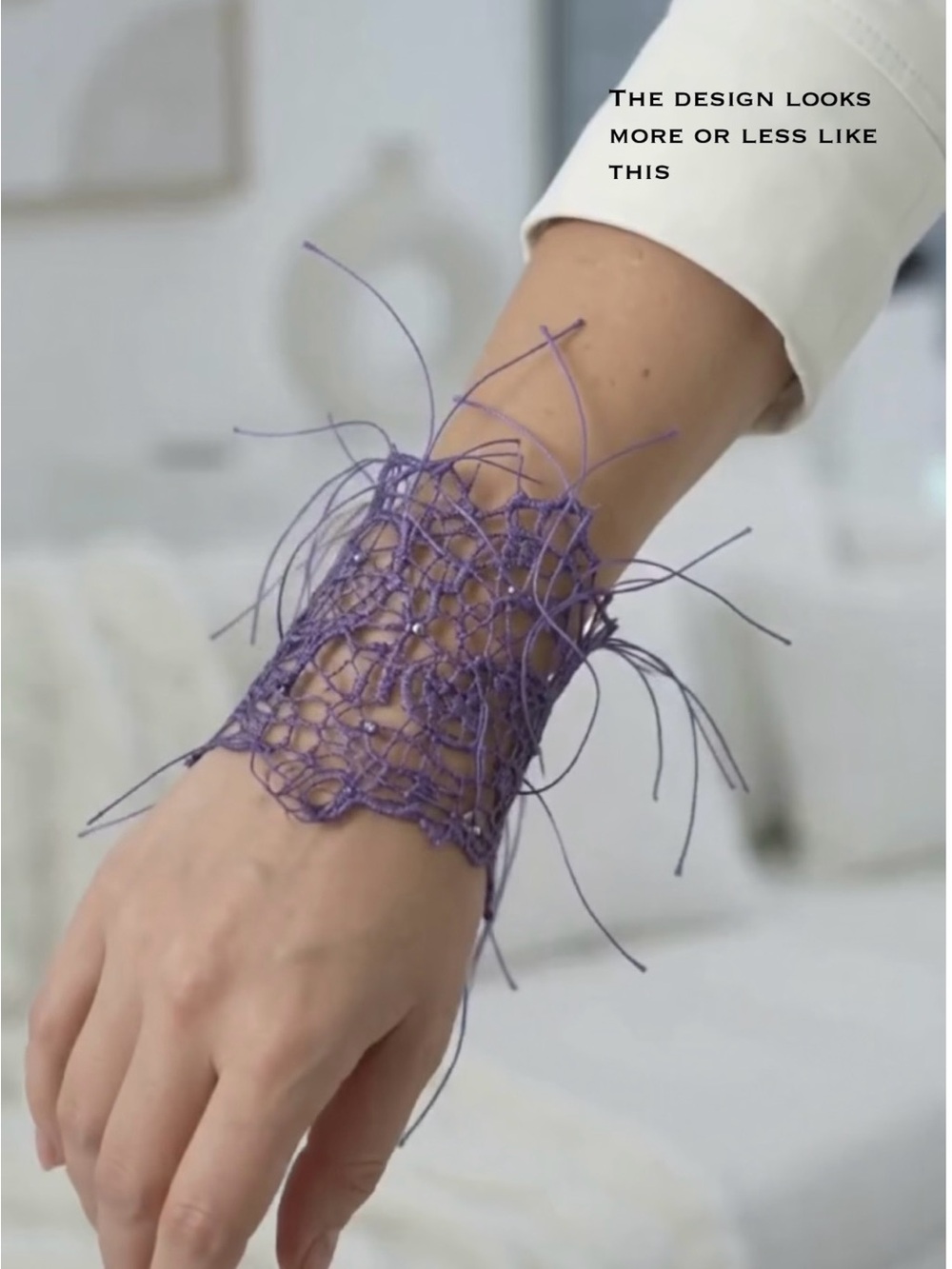 Hand made Purple hand knitted  Wrist Accessory - Fashion Bracelet